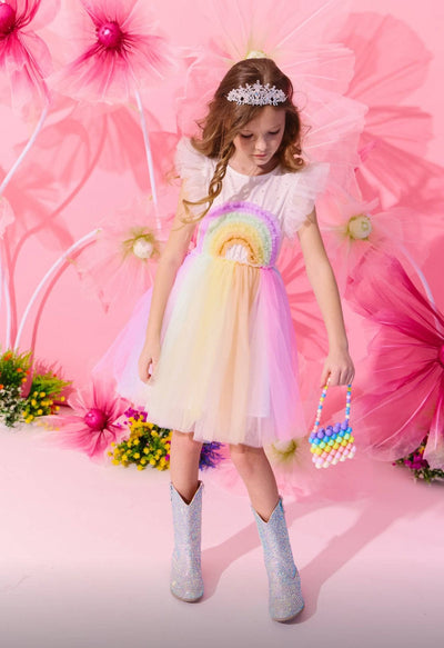 Crystal Rainbow Tulle Dress