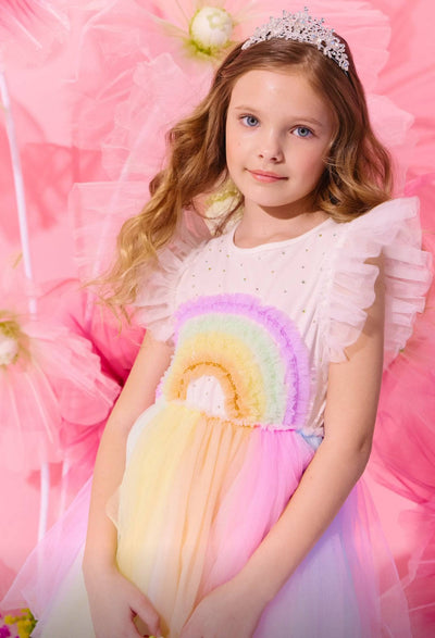 Crystal Rainbow Tulle Dress