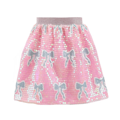 Lola + The Boys Baby Blue Sequin Bow Skirt