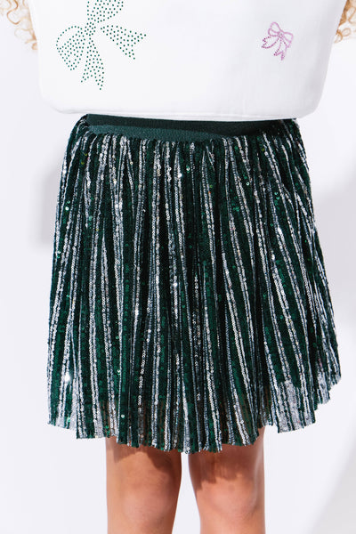 exclude-fall Bottoms Candy Cane Sequin Striped Skirt