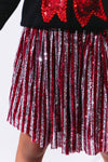 exclude-fall Bottoms Candy Cane Sequin Striped Skirt