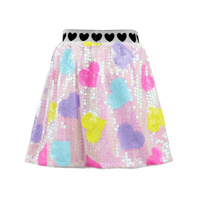 Lola + The Boys Candy Hearts Sequin Skirt