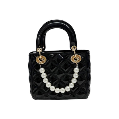 Lola + The Boys Black Pearl Quilted Jelly Purse