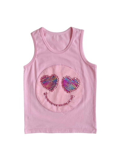 Lola + The Boys Pink Emoji Tank