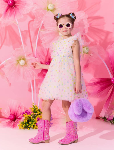 lola-spring Rainbow Confetti Tulle Dress