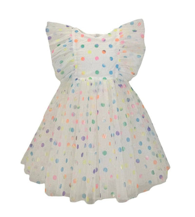 Lola + The Boys Rainbow Confetti Tulle Dress