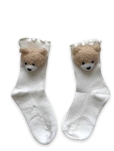 Lola + The Boys White Bear Socks