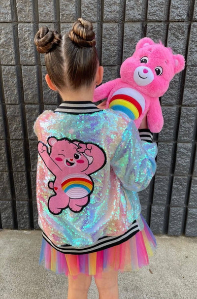 Lola + The Boys Jackets & Bombers Care Bears Cheer Bear Sequin Bomber