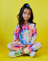 Lola + The Boys Set Be Happy Tie Dye Jogger Set