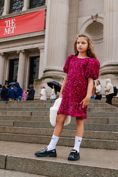 Raspberry Velvet Shimmer Dress