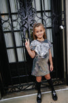 Sparkling Silver Sequin Bow Dress