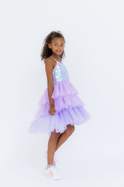 Lavender Paillette Ombre Tutu Dress