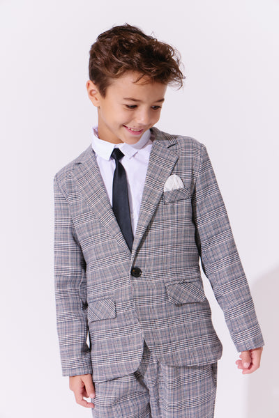 Gray Plaid Piece Suit