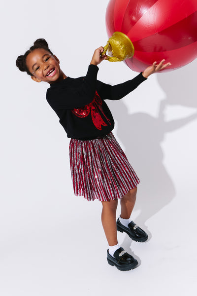 Candy Cane Sequin Striped Skirt