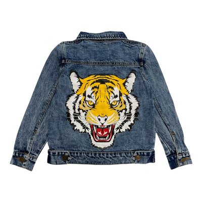 Irregular Tiger Art Denim Jacket