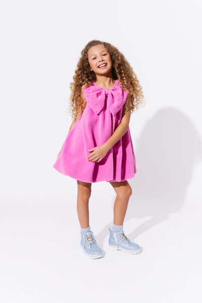 Big Bow Teddy Fleece Dress