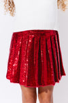 Scarlet Pleated Shimmer Skirt