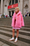 Hot Pink Faux Fur Coat