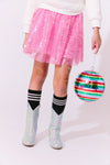 Bubble Gum Hot Pink Sequin Skirt