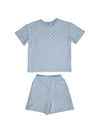 Blue Smiley Checkered Set