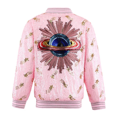 Women's Galaxy Star Sequin Bomber