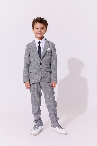 Gray Plaid Piece Suit