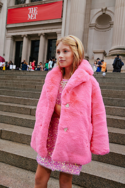 Hot Pink Faux Fur Coat