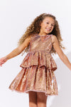 Golden Sequin Tier Dress