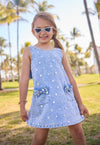 Crystal Heart Denim Bow Dress