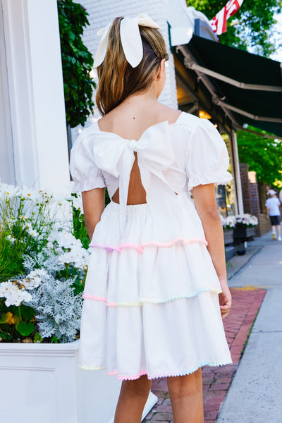 White Rainbow Tier Dress