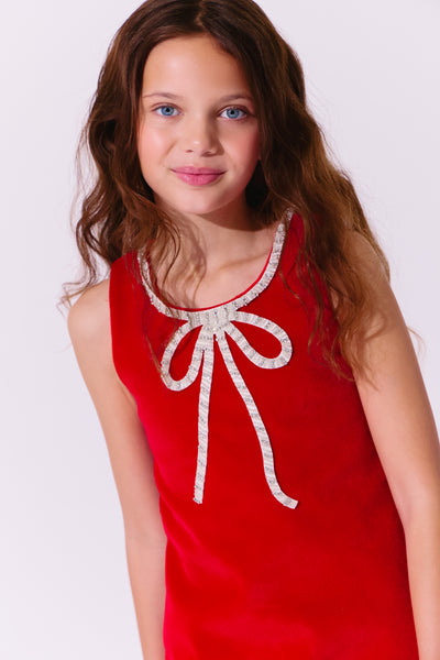 Red Velvet Bow Princess Dress