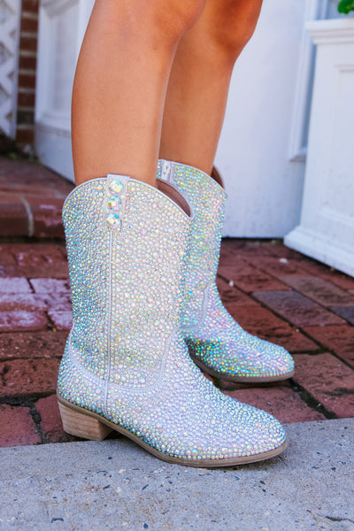 Silver Crystal Cowgirl Boots