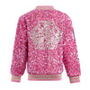 Pink Butterfly Sequin Bomber