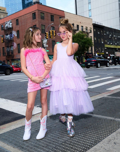 Lavender Shimmer Tulle Party Dress