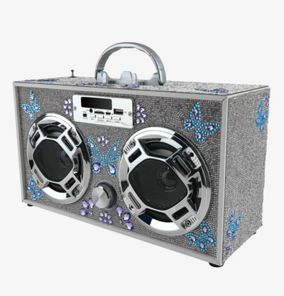 Butterfly Bling Boombox & Bluetooth Speaker