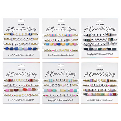 A Bracelet Story - Eras Edition Beaded Stretch Bracelets (4 bracelets per card)