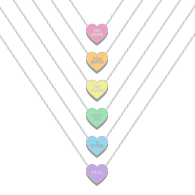 Top Trenz Accessories Green / True Love Be Mine Conversation Valentines Necklace