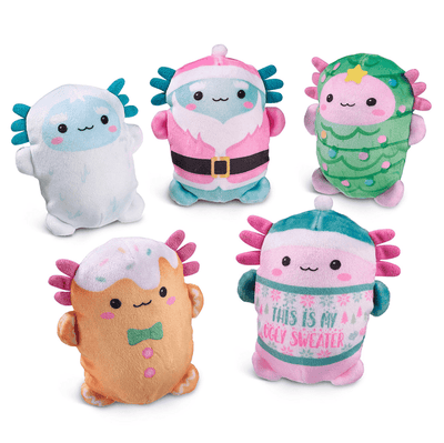 Top Trenz Accessories Bubble Stuffed Squishy Friends - A Very Axolotl Christmas