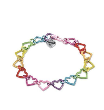 Lola + The Boys Accessories Rainbow Heart Link Bracelet Charm It! Charms & Bracelets