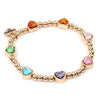 Lola + The Boys Accessories Gold Sparkle Heart Stretch Bead Bracelet Charm It! Charms & Bracelets