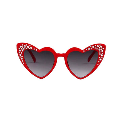 Lola & The Boys Accessories Red Crystal Mini Heart Sunglasses