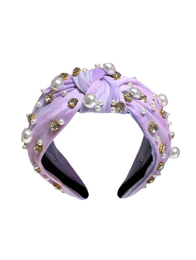 Lola + The Boys Accessories Lavender/Blue Crystal Pearl Headband