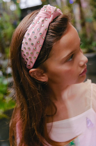 Lola + The Boys Accessories Crystal Studded Knot Headband