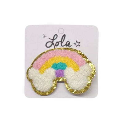 Lola + The Boys Accessories Pink Rainbow Fuzzy Hair Clips