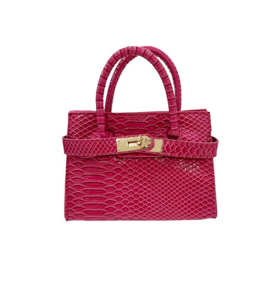 Lola + The Boys Accessories Red Mini Faux Croc Purse