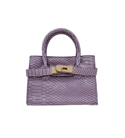 Lola + The Boys Accessories Purple Mini Faux Croc Purse