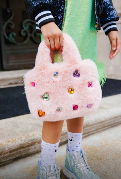 exclude-fall Accessories Pink Plush Gem Tote