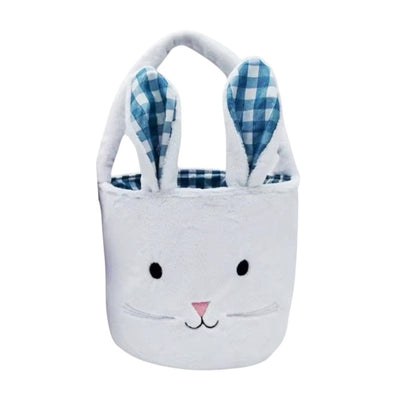 Lola + The Boys Accessories Blue Plush White Bunny Basket