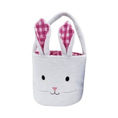 Lola + The Boys Accessories Red Plush White Bunny Basket