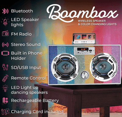 Trend Tech Accessories Rainbow Bling Boombox